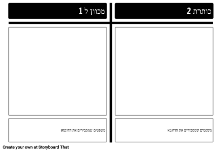 תרשים T עם תיאור 1 שורה