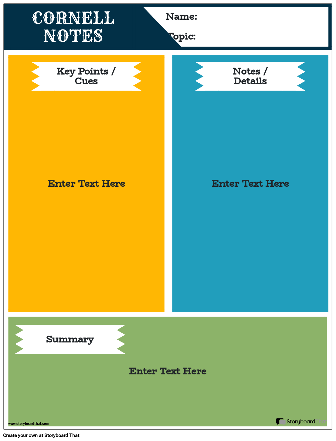 Cornell Notes Portrait Color 6