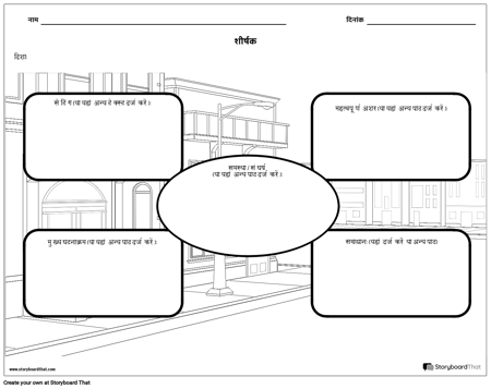 पृष्ठभूमि दृश्य के साथ कहानी मानचित्र