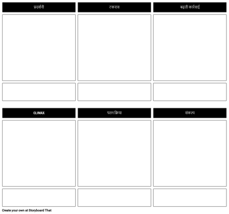 कहानी की रूपरेखा स्टोरीबोर्ड टेम्पलेट