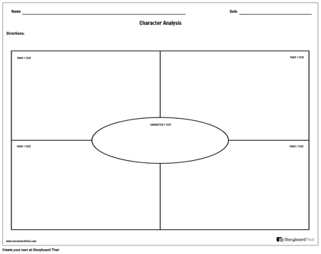 चरित्र विश्लेषण टेम्पलेट - लैंडस्केप