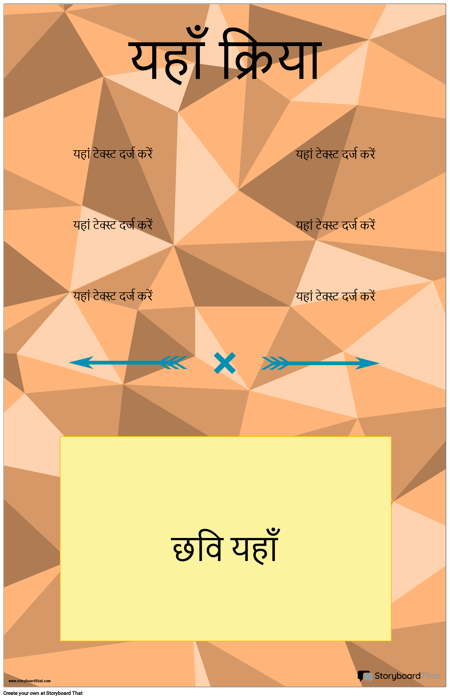 कार्यक्षेत्र क्रिया संयुग्मन पोस्टर