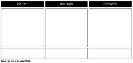 उत्पाद समाधान लाभ त्वरित टेम्पलेट