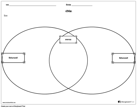 कंट्रास्ट वेन आरेख की तुलना करें