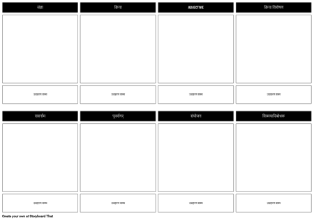 भाषण स्टोरीबोर्ड टेम्पलेट के भाग