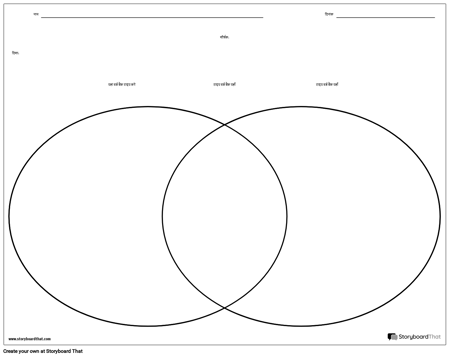 वेन आरेख टेम्पलेट - लैंडस्केप