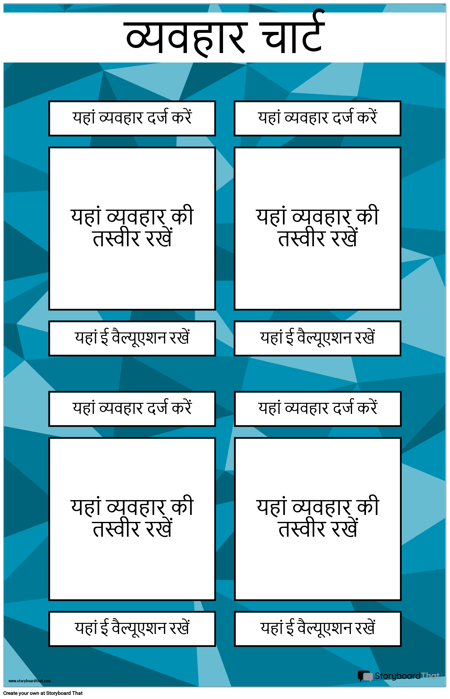 व्यवहार चार्ट पोस्टर