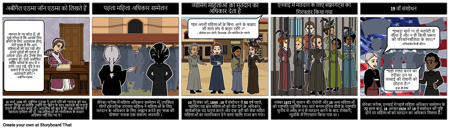 19 वें संशोधन का मार्ग - महिलाओं का अधिकार वोट, 4 सेल स्टोरीबोर्ड