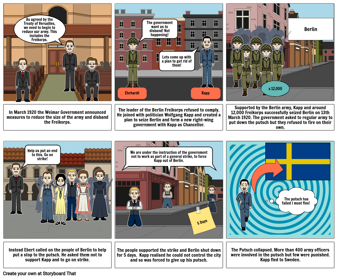 The Kapp Putsch 1920 Storyboard by hlangford95