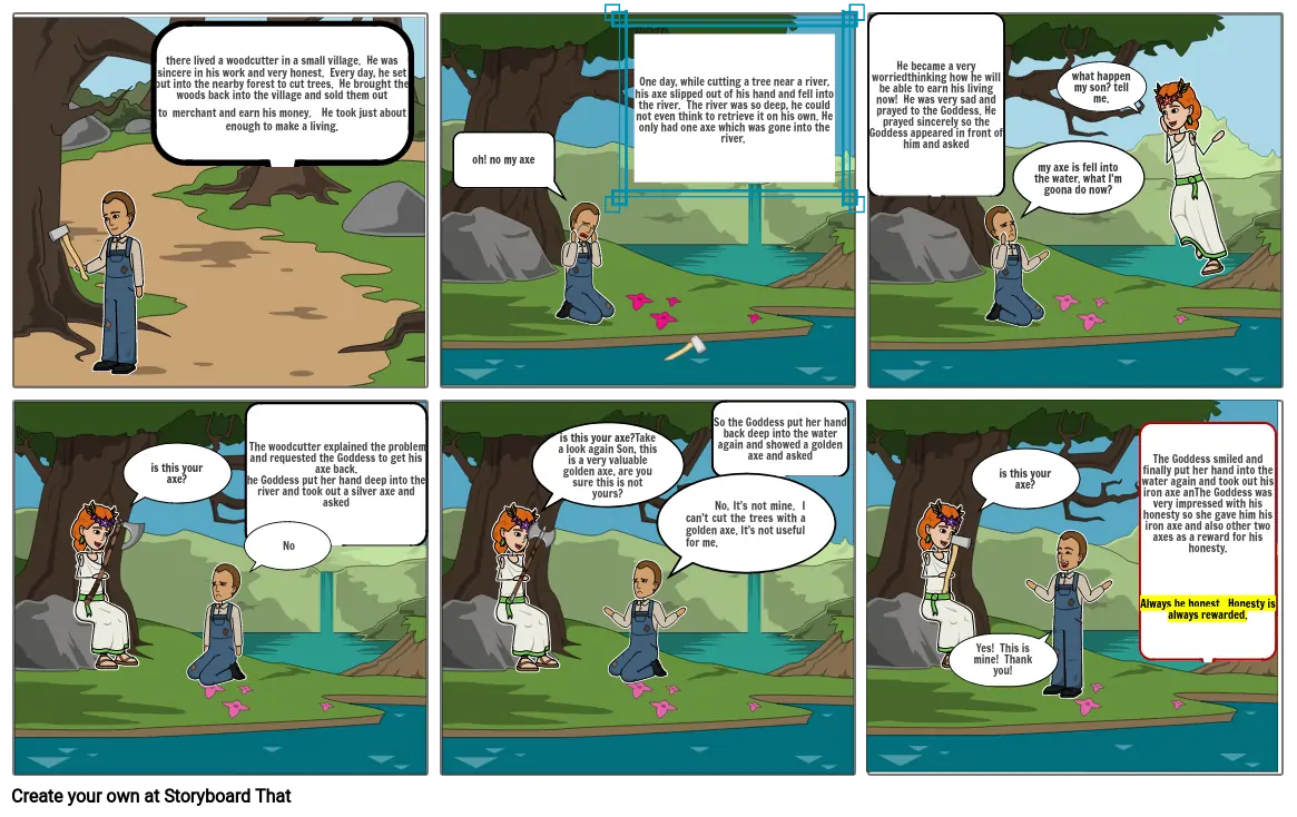 the Woodcutter and the Axe by eindray Storyboard