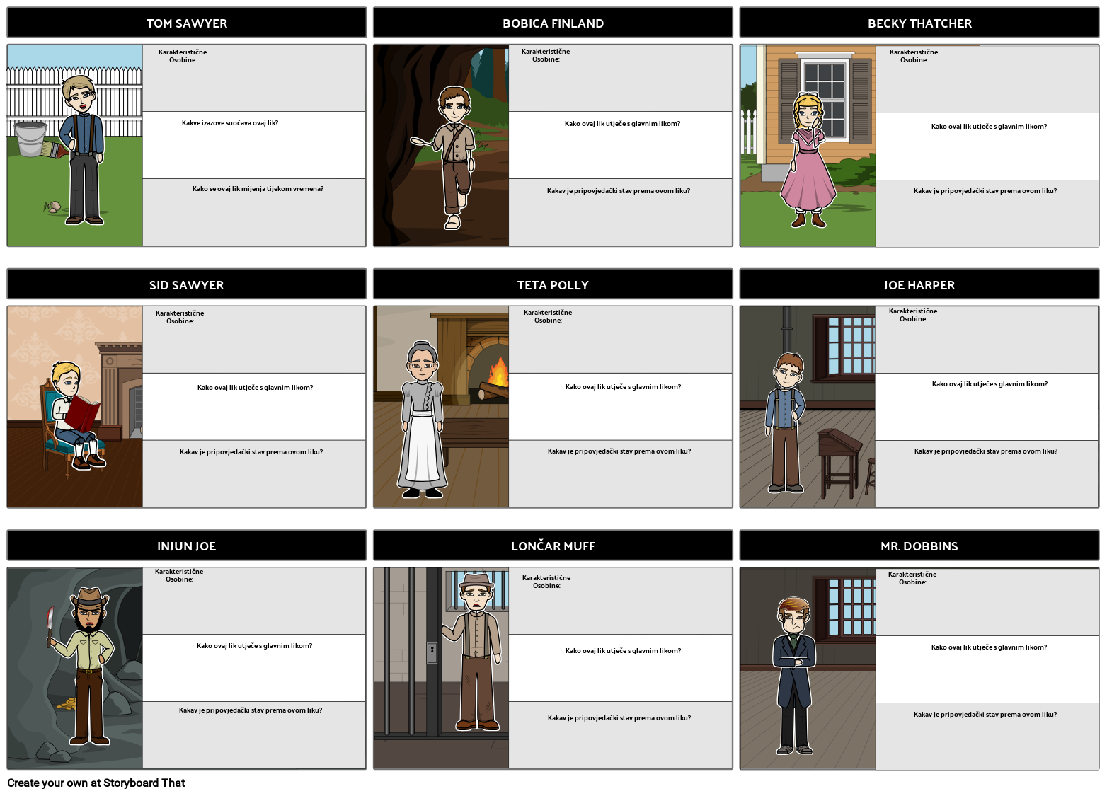 avanture-tom-sawyer-karakterne-karta-storyboard
