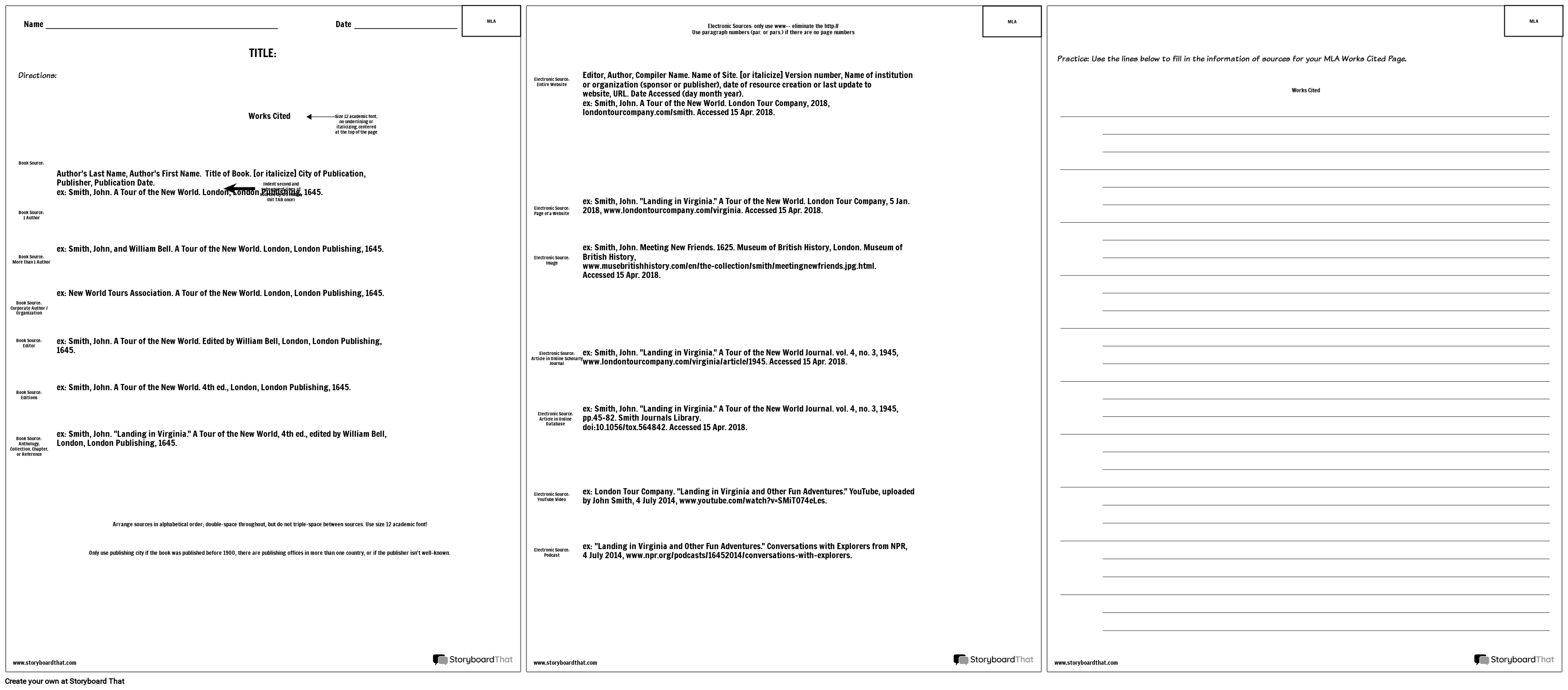 Bibliografija mla storyboard por hr examples