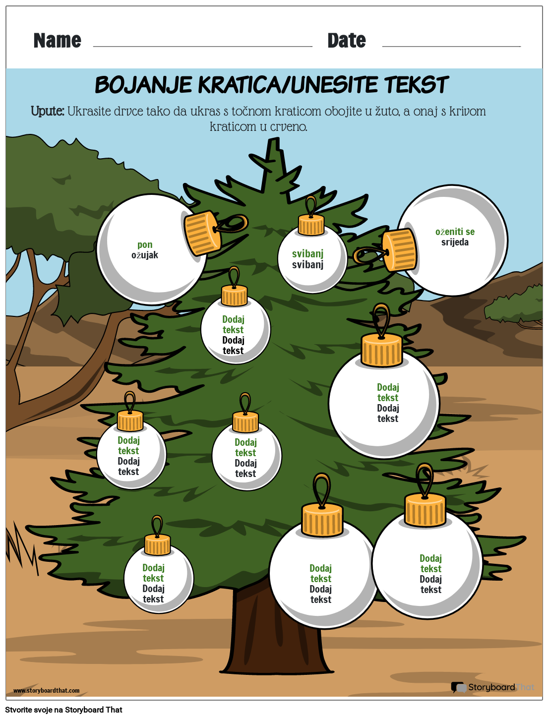 Dan Mjesec Bojanke Kratice Storyboard By Hr-examples