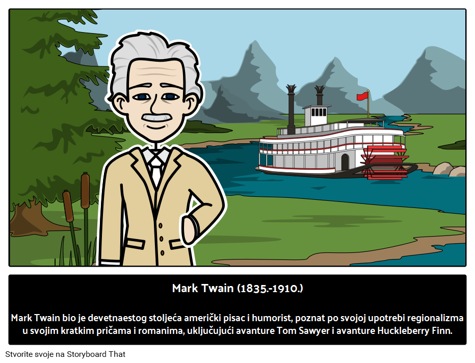 Mark Twain Američki Pisac i Humorist Storyboard