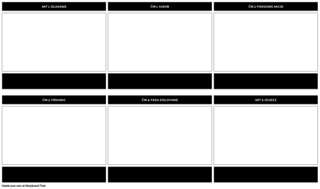 Predložak Dijagrama Igranja Strukture s pet Djela