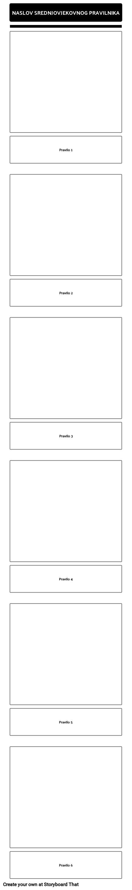 Predložak Srednjovjekovnog Pravilnika