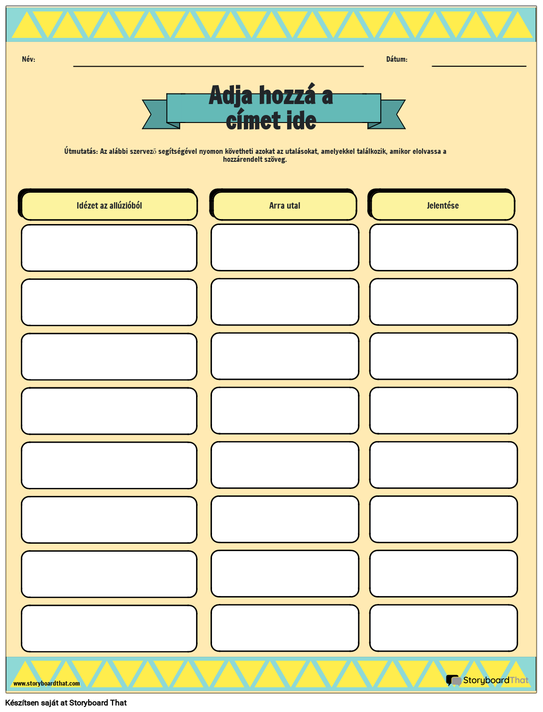 Allusion Tracker Munkalap Storyboard por hu-examples