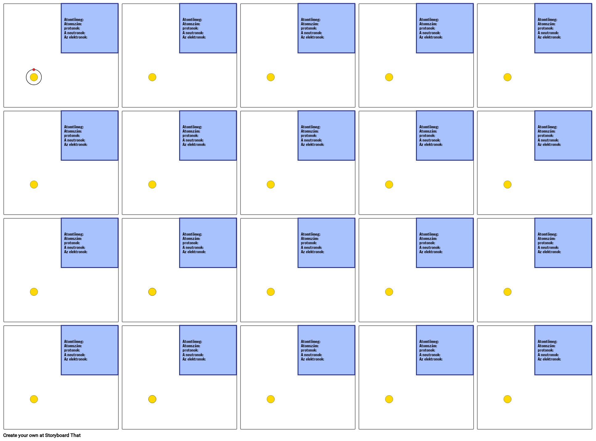 Az Első 20 Elem Sablonja