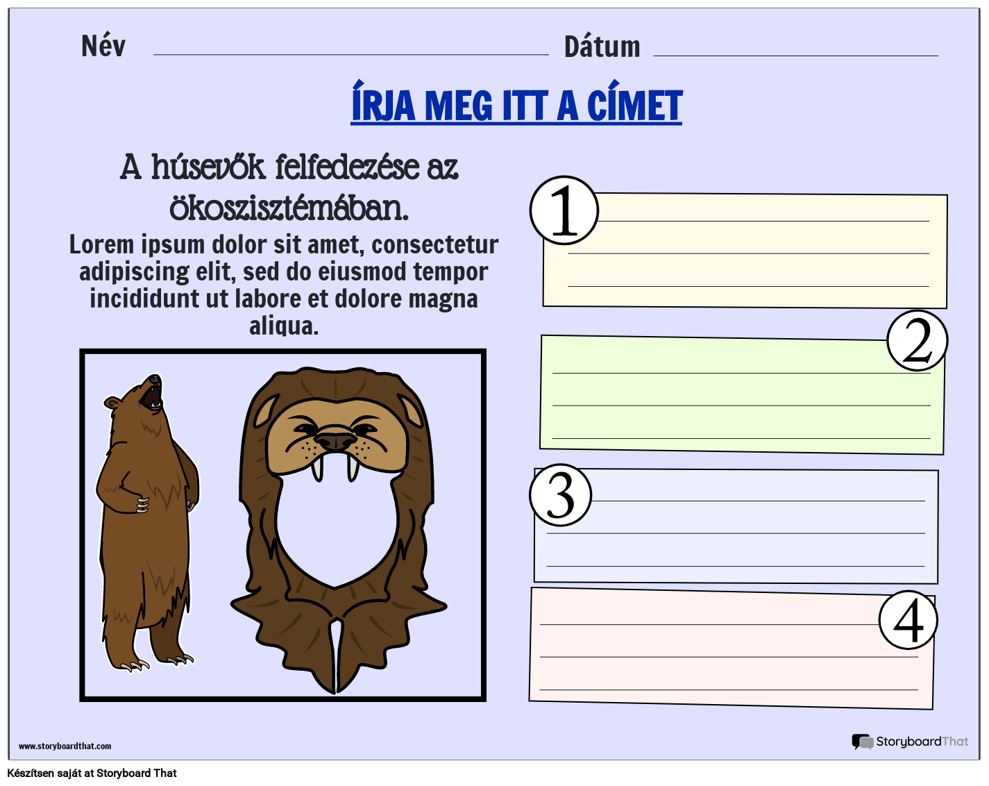 Fun fact ökoszisztéma munkalap Storyboard by hu-examples