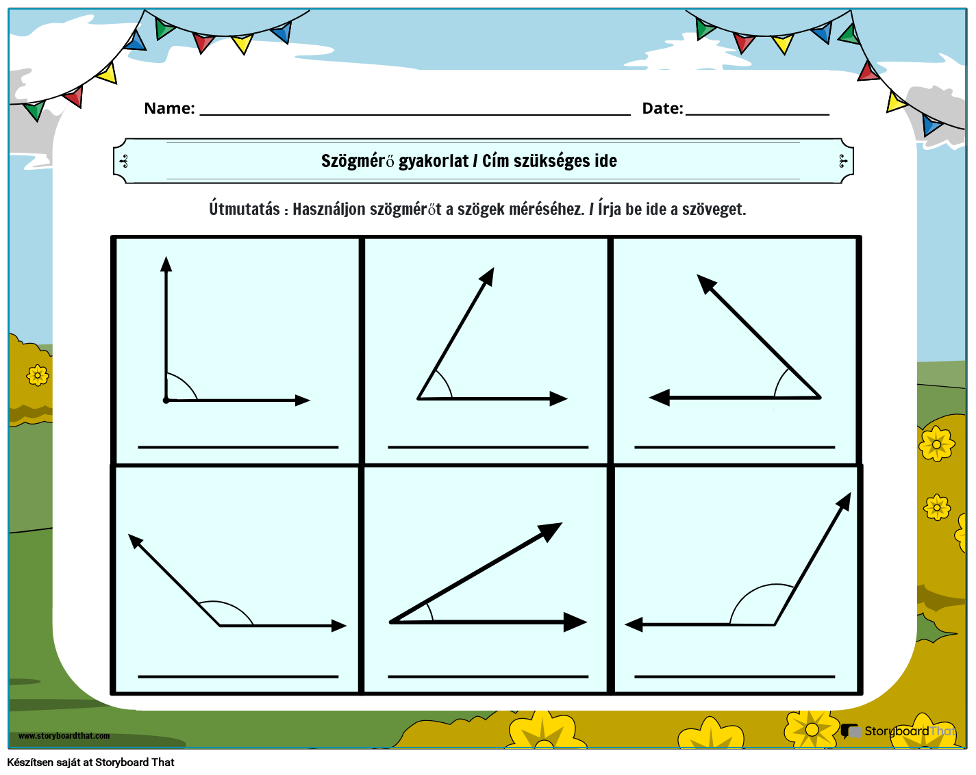 Szögek munkalap a természettel Storyboard by hu-examples