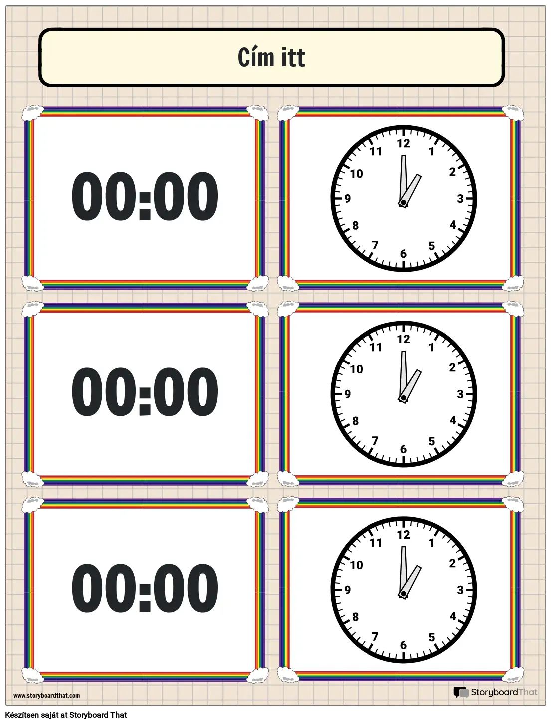 Telling Time Szerkeszthető Kártyajáték