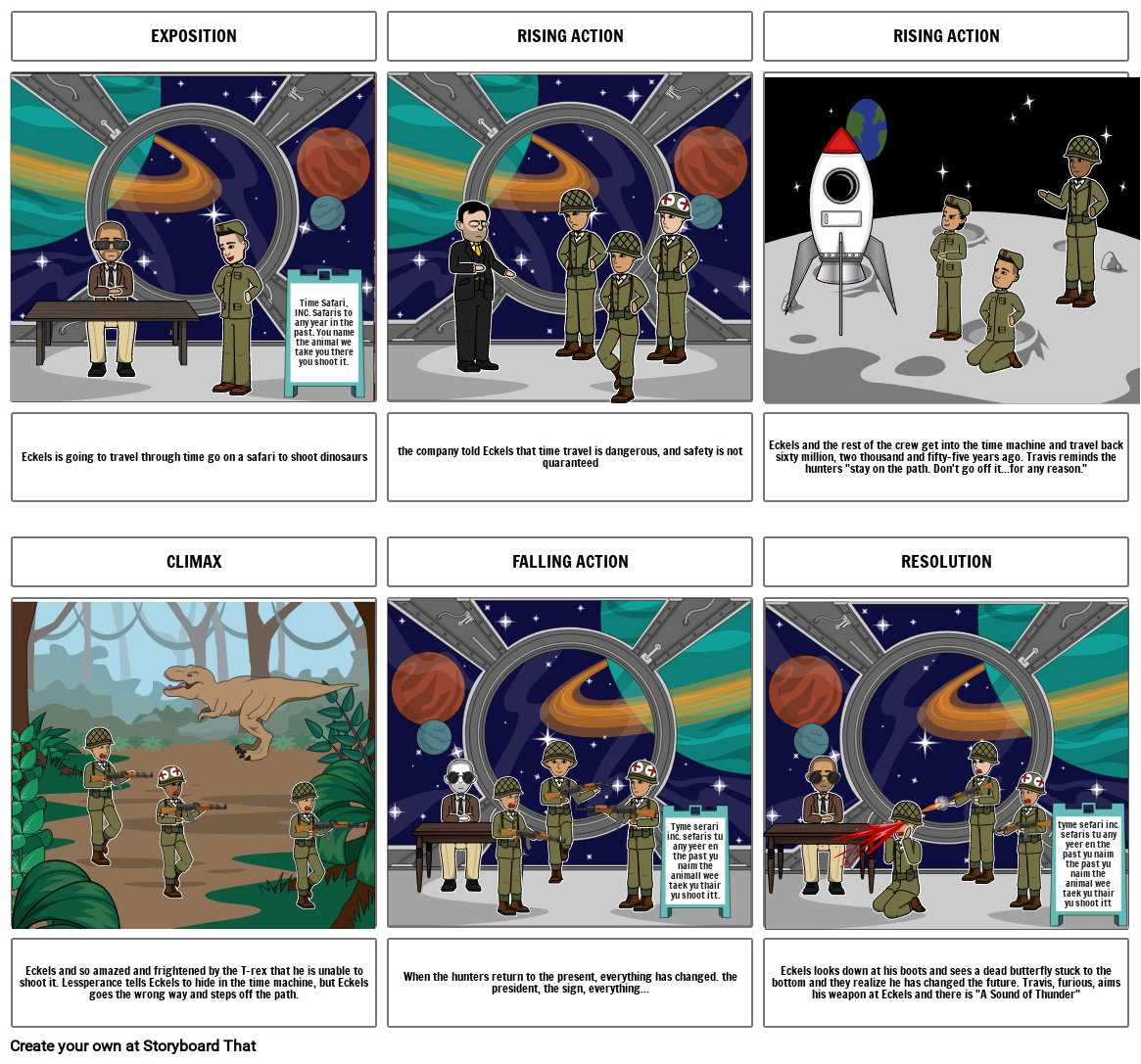 A Sound Of Thunder Storyboard By Humphrll59