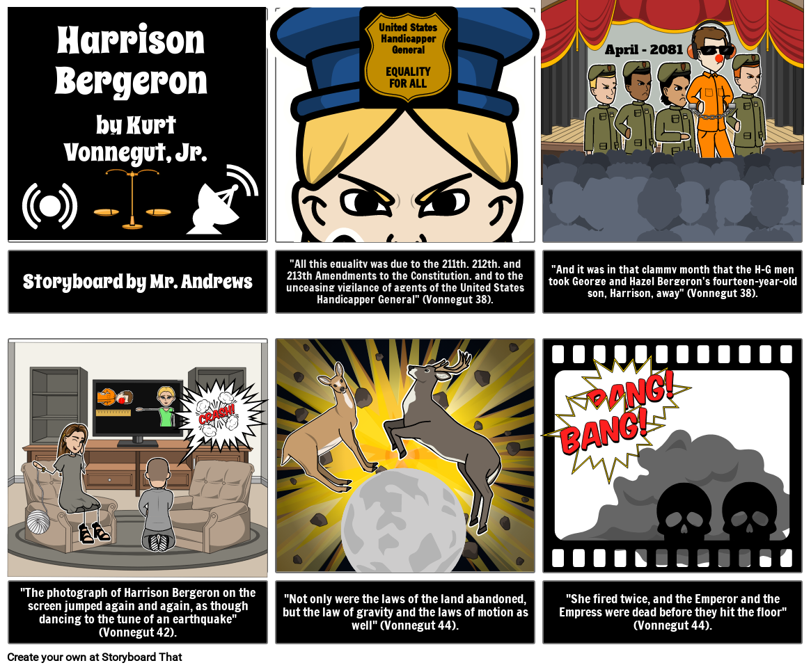 Harrison Bergeron Storyboard Mr. Andrews Storyboard