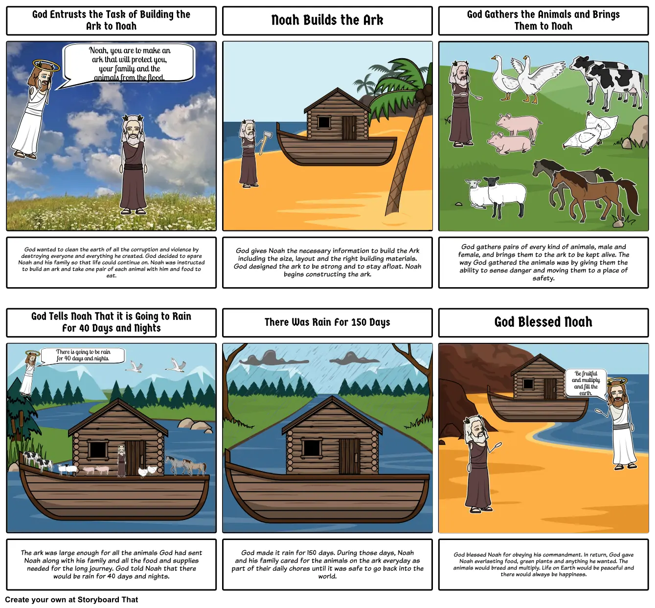 Noah's Family Assembling Animals before the Ark