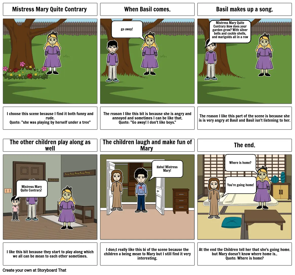 Mistress Mary Quite Contrary Scene Storyboard By Ip20106