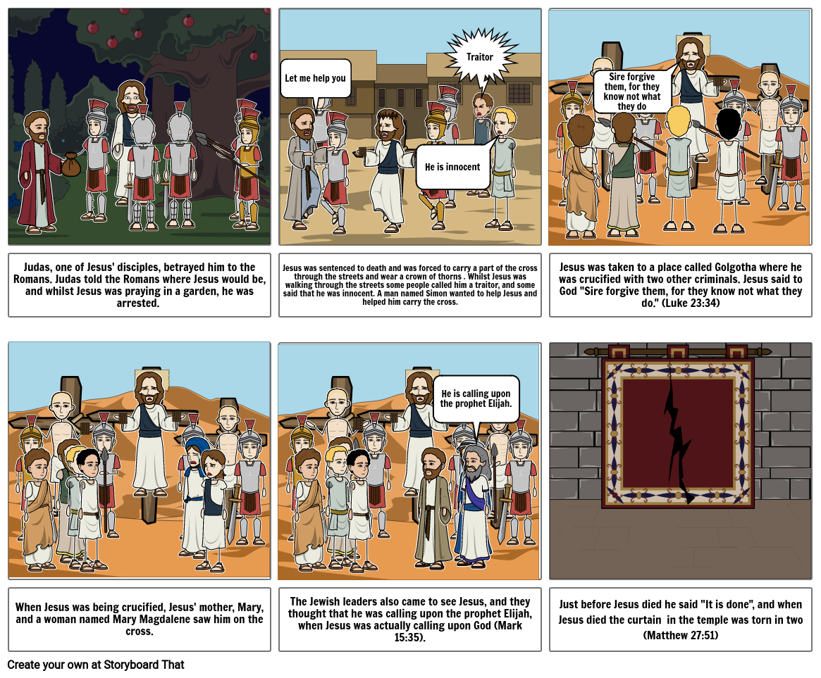 Crucifixion Storyboard by isabelabbott_2007