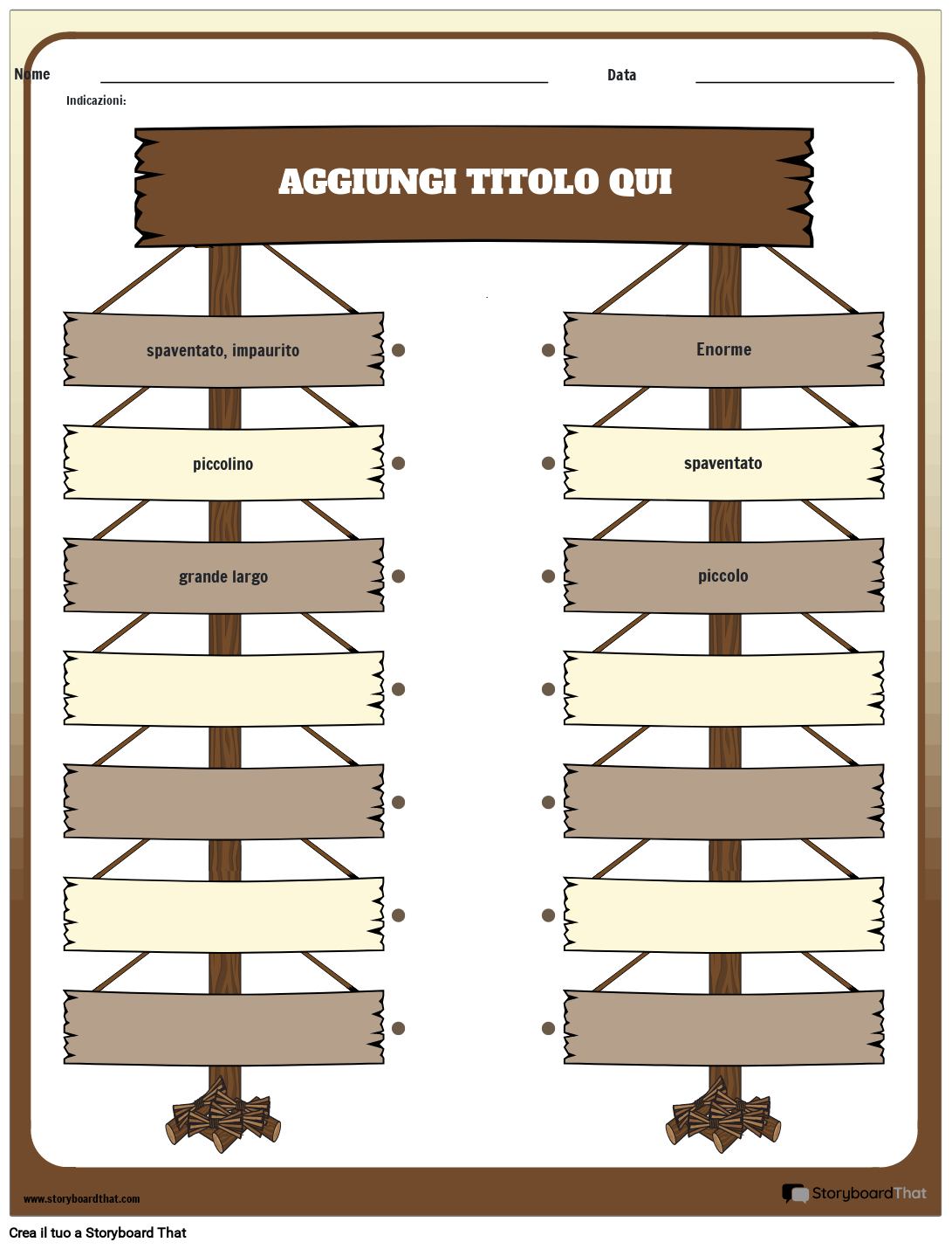Abbinare parole con significato simile Foglio di lavoro sulle sfumature d