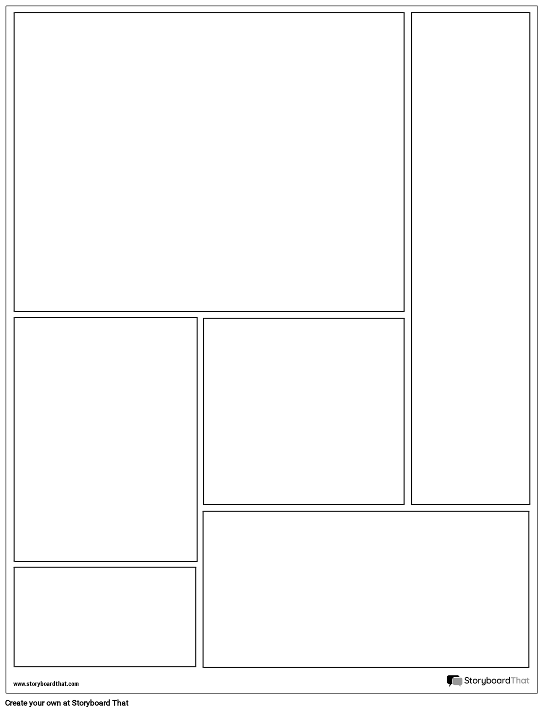 Layout del Romanzo Grafico 6 Fotogrammi di Dimensioni Multiple