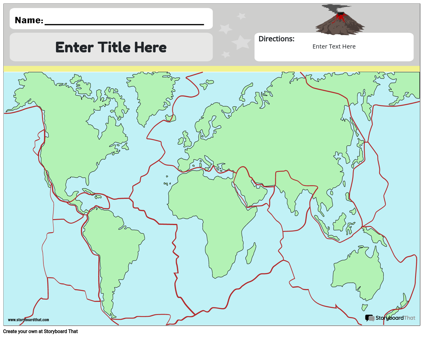 Mappa Delle Placche Tettoniche Storyboard by it-examples