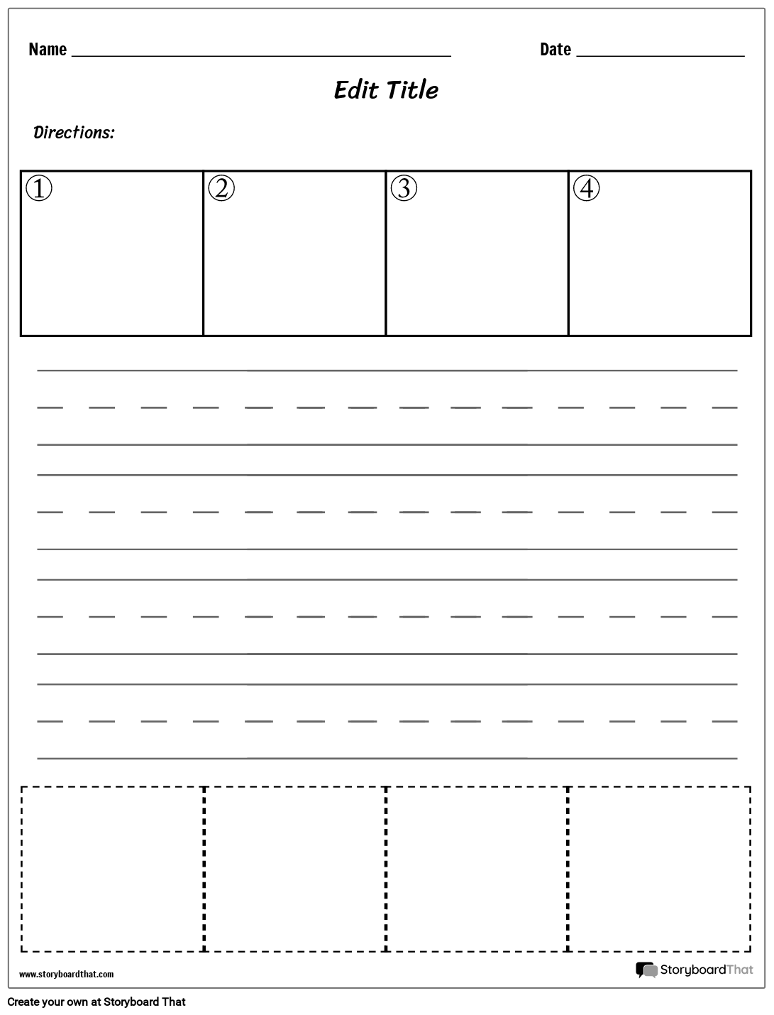 Sequenza di Scrittura del Foglio di Lavoro Storyboard