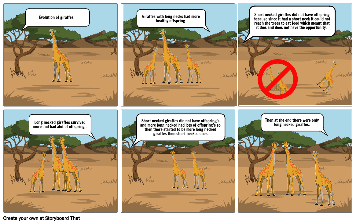 Evolution of giraffes Storyboard by itzmilla