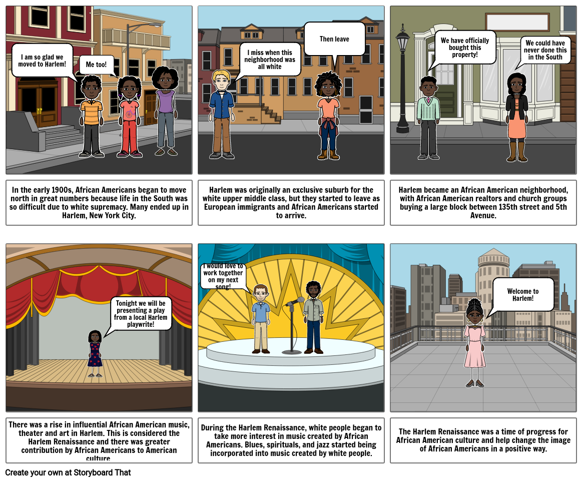 Harlem Renaissance Storyboard by izzye11