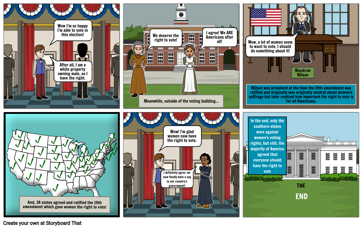 19th Amendment Comic Strip Storyboard picture