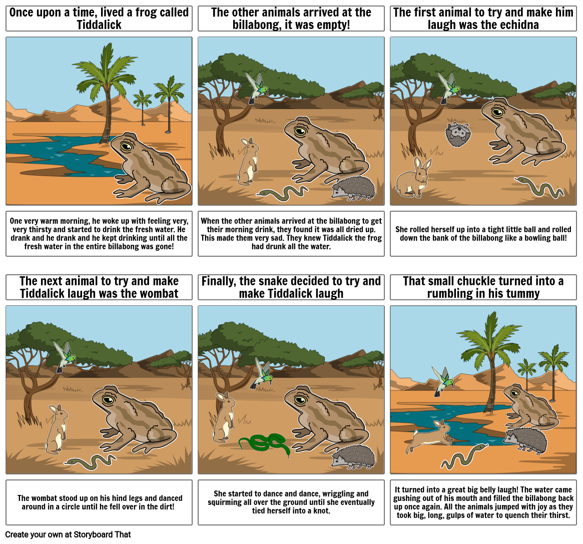 Tiddalick The Frog Storyboard By Jadehanan 