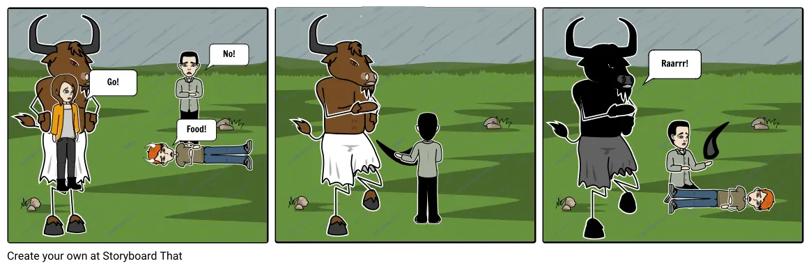 Percy vs. the Minotaur 