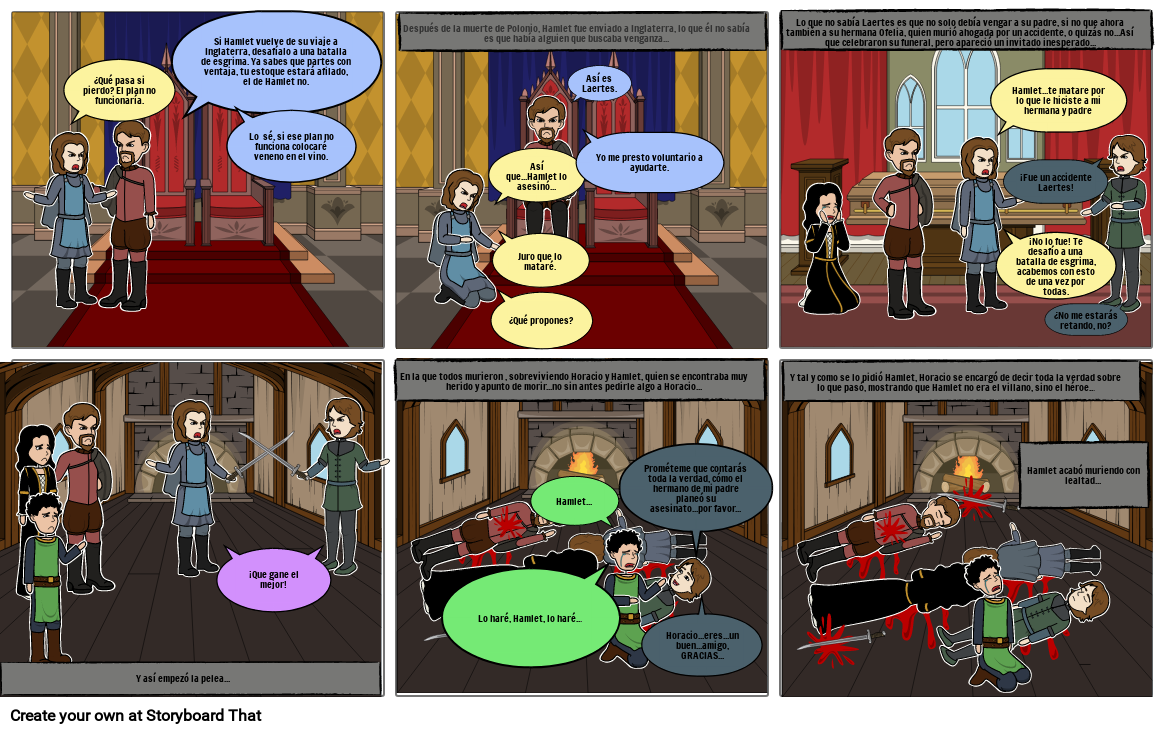 ACTO V HAMLET Storyboard by jaime83678