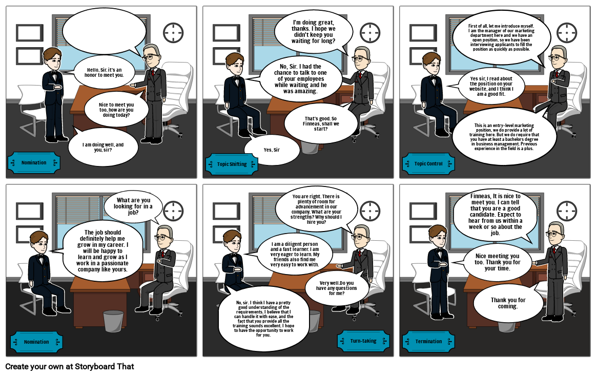 The Interview Storyboard By Jeff2814 The Interview Storyboard By Jeff2814