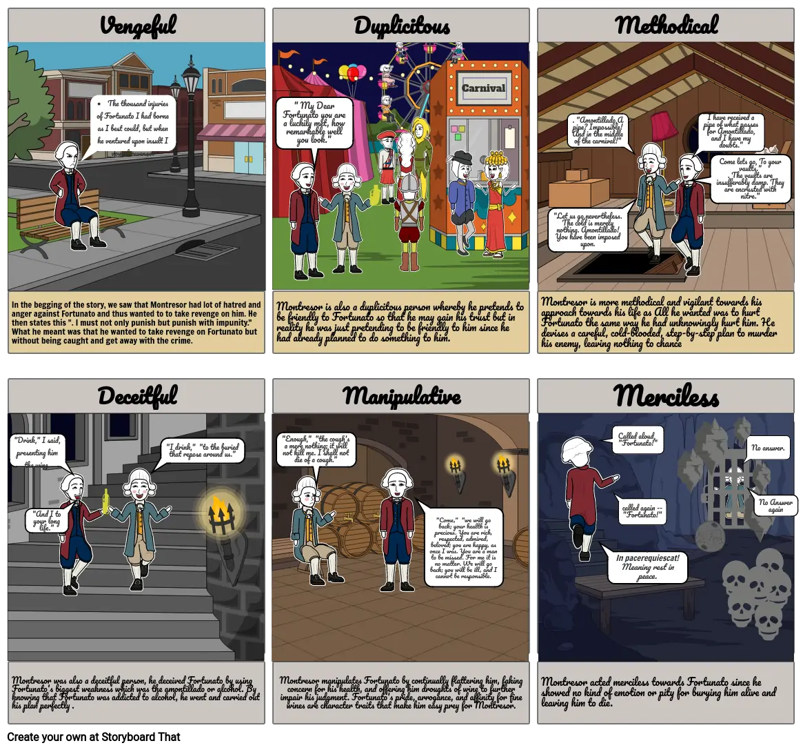 Characterization of Montresor &quot; El Ammontillado&quot;