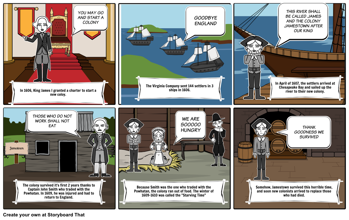 Jamestown Colony Storyboard by jenniferrhodesluquette