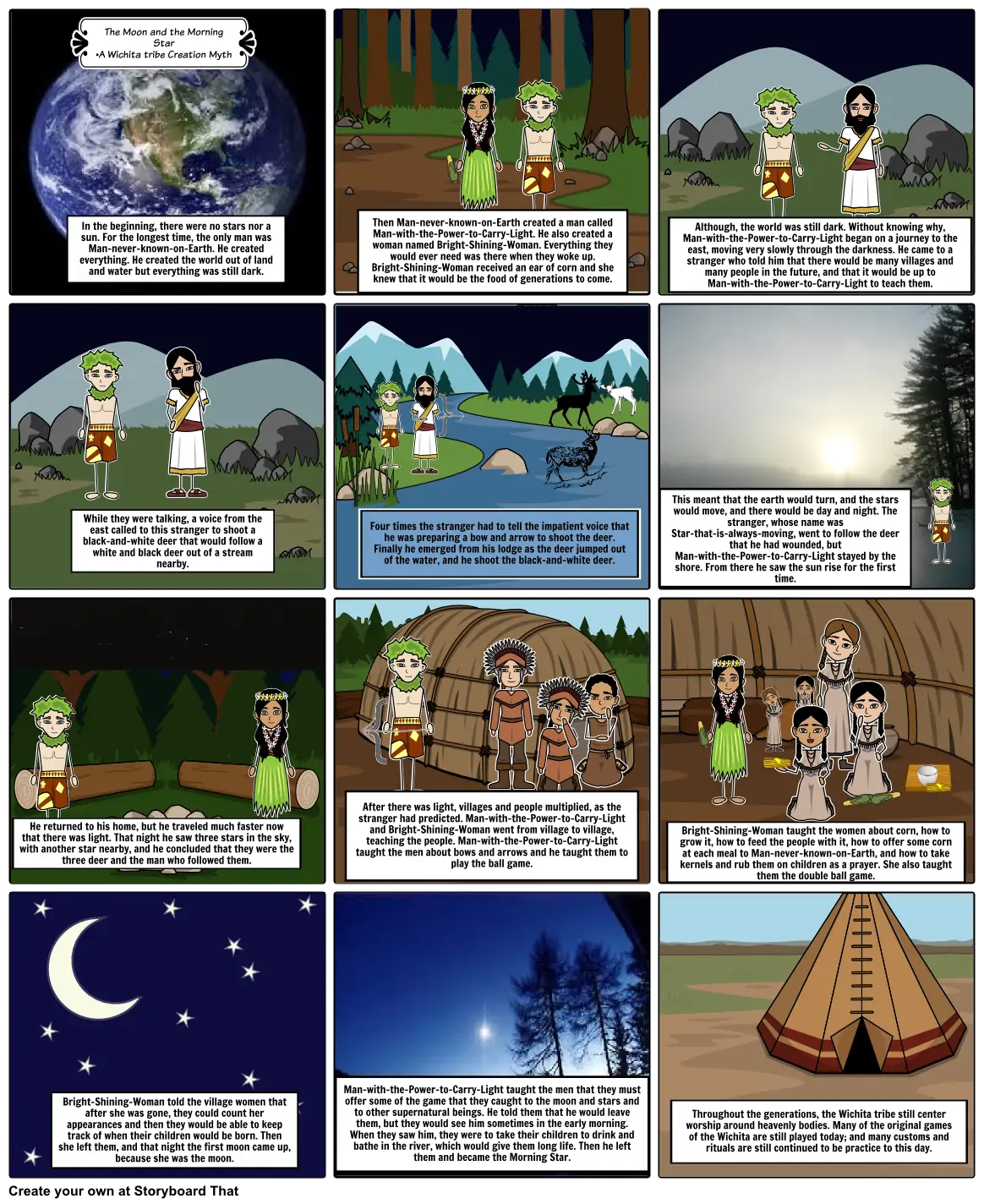 Wichita Creation Myth Storyboard by jess-pipp465