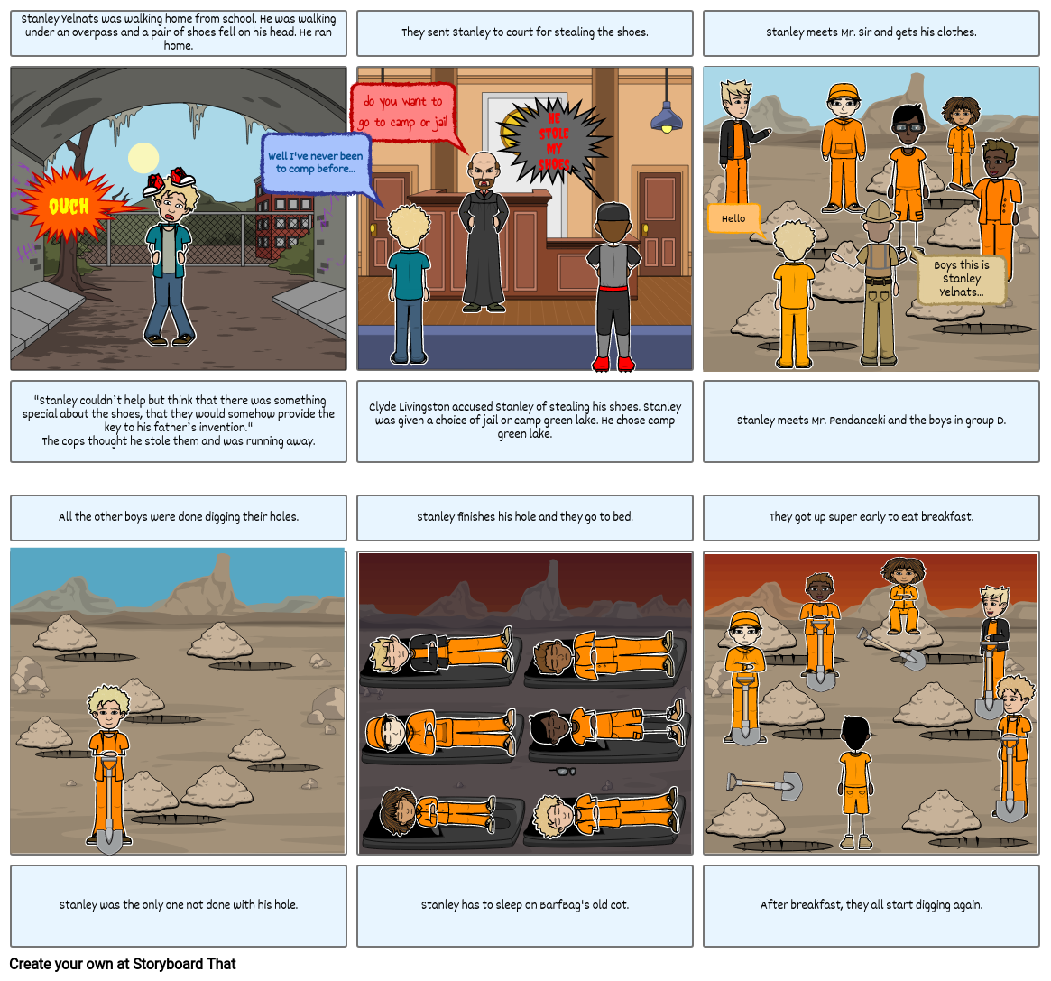 Holes Storyboard by jgathe74775