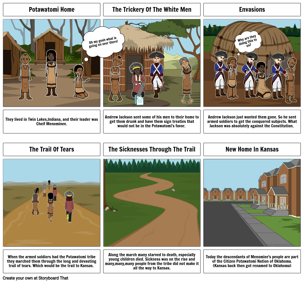 Trail of tears storyboard Storyboard af jkayla18111