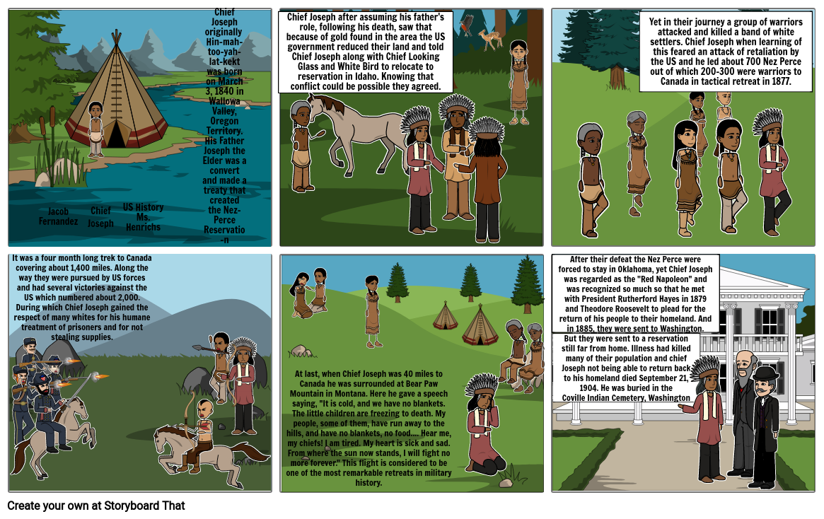 Project on Chief Joseph Storyboard by jmfernandez_student