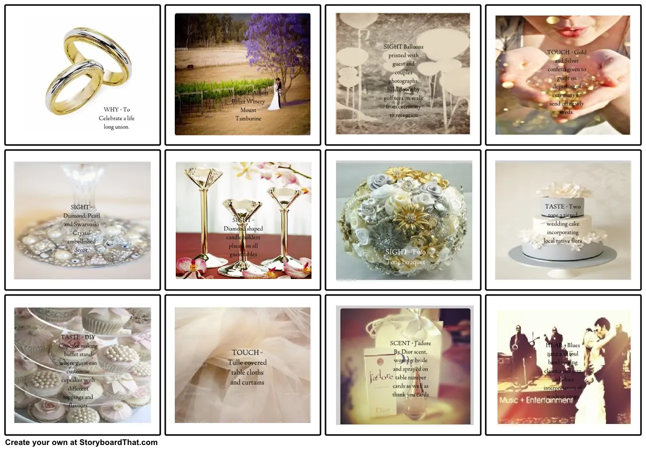 Two Tone wedding Story Board