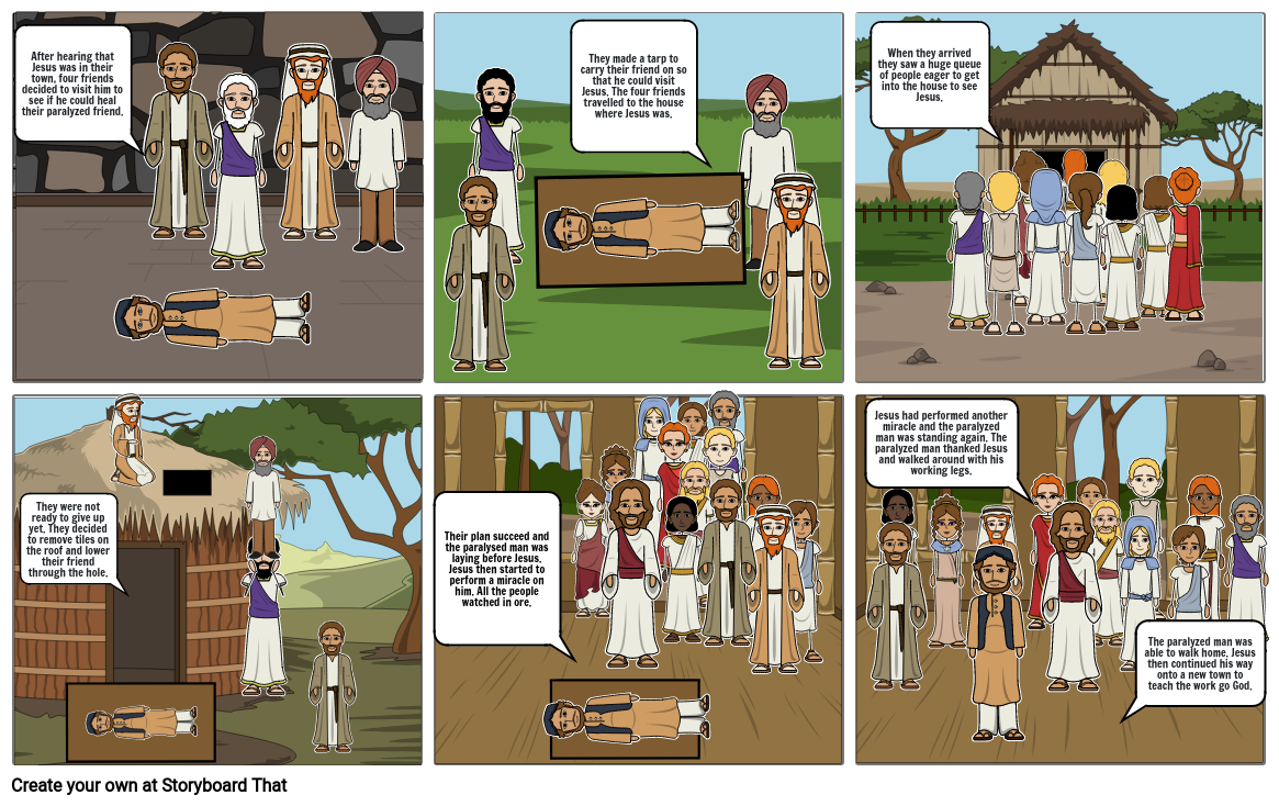 Jesus Heals a paralyzed man Storyboard by john34855
