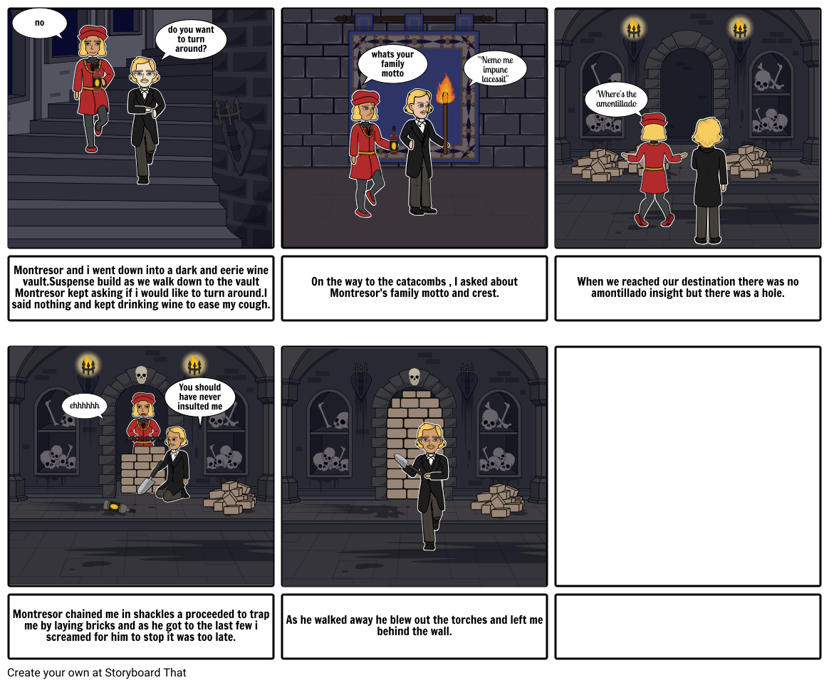 The Cask of Amontillado Storyboard by johnathandj